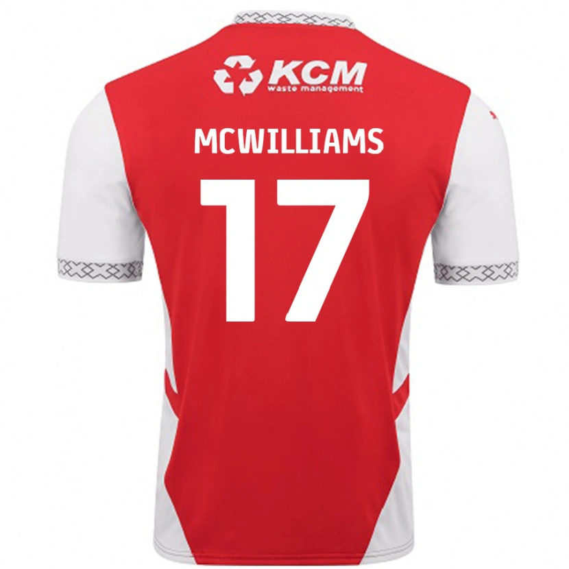 Danxen Dame Shaun Mcwilliams #17 Rød Hvit Hjemmetrøye Drakt Trøye 2024/25 Skjorter T-Skjorte