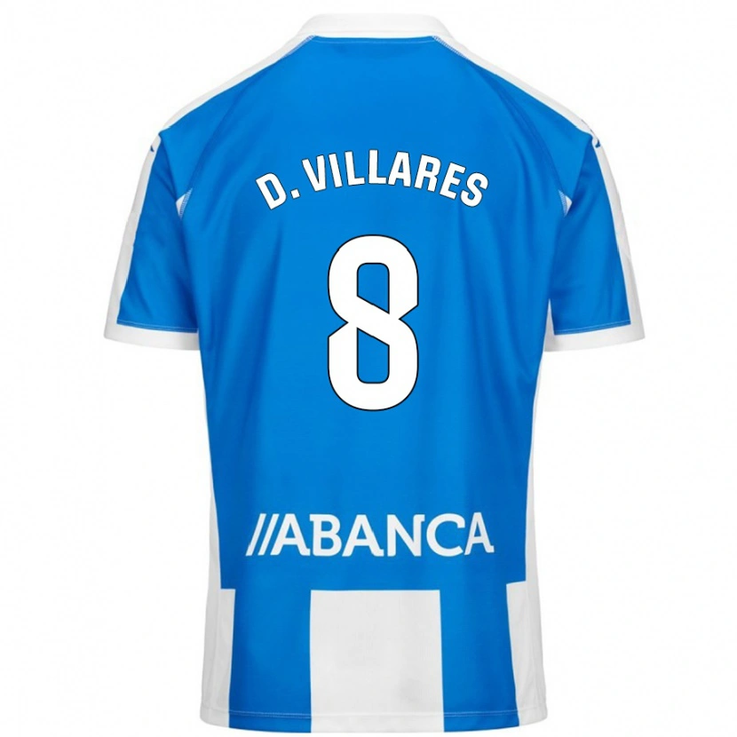 Danxen Dame Diego Villares #8 Blå Hvit Hjemmetrøye Drakt Trøye 2024/25 Skjorter T-Skjorte