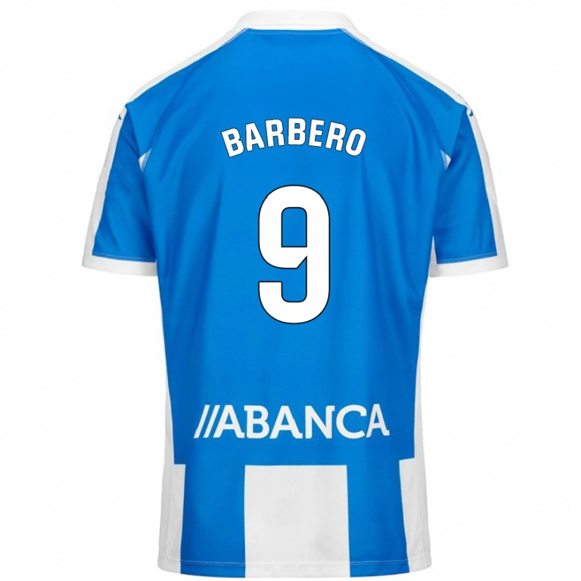 Danxen Dame Iván Barbero #9 Blå Hvit Hjemmetrøye Drakt Trøye 2024/25 Skjorter T-Skjorte