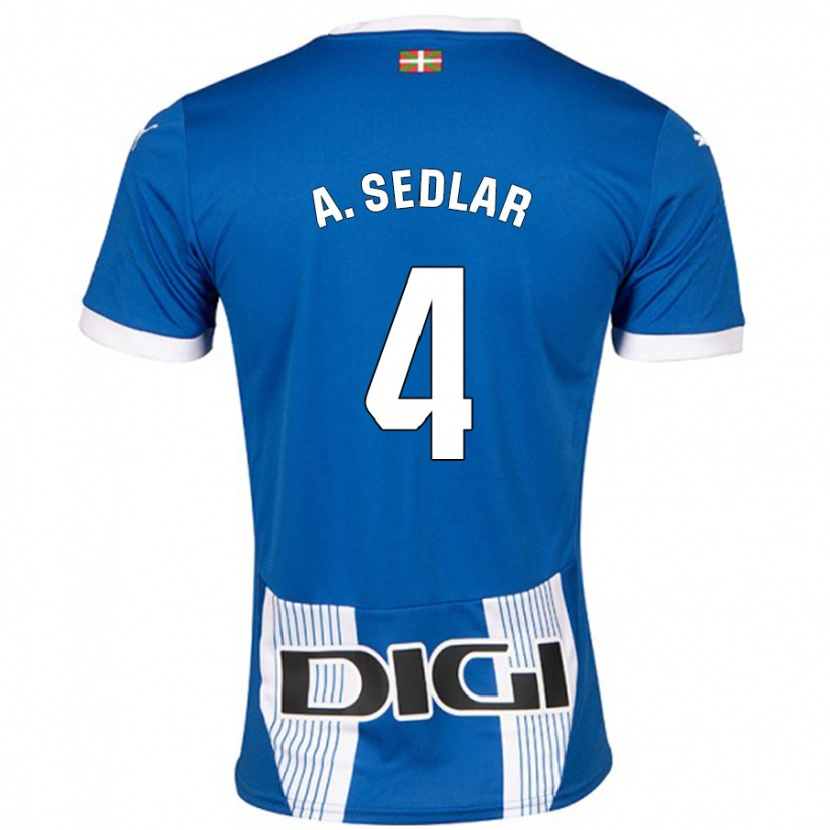 Danxen Dame Aleksandar Sedlar #4 Blå Hjemmetrøye Drakt Trøye 2024/25 Skjorter T-Skjorte