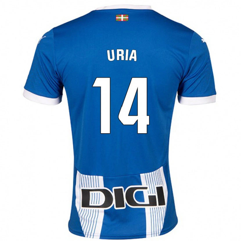 Danxen Dame Iker Uria #14 Blå Hjemmetrøye Drakt Trøye 2024/25 Skjorter T-Skjorte