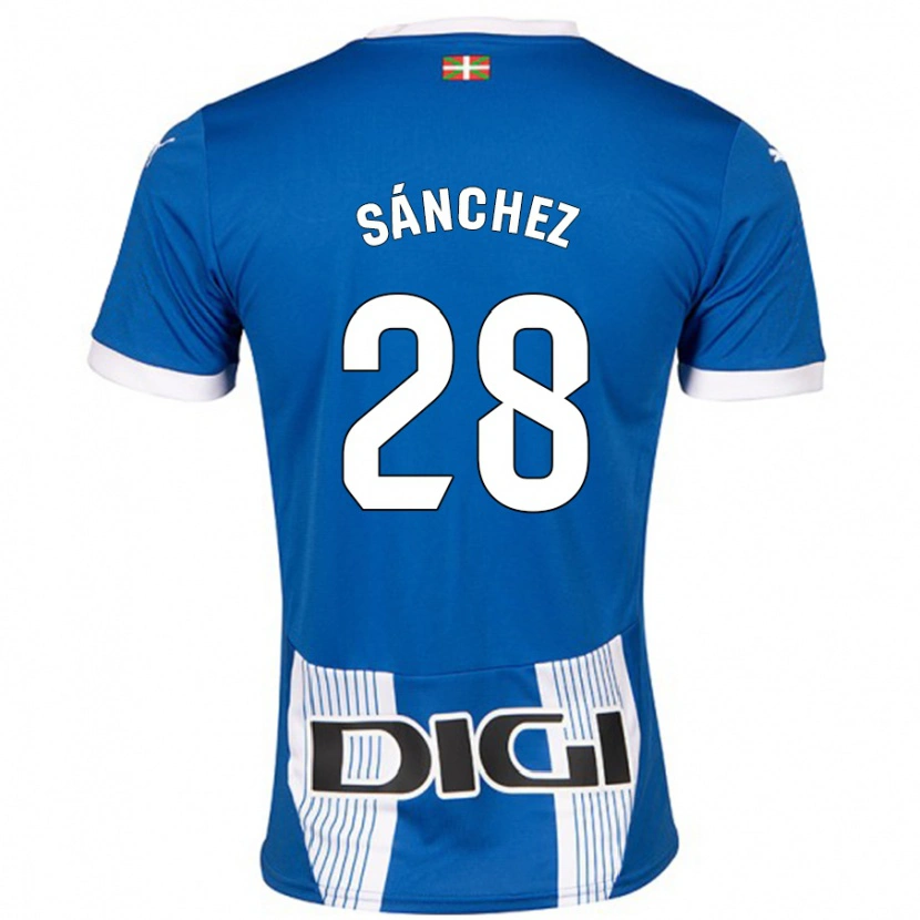 Danxen Dame Ander Sánchez #28 Blå Hjemmetrøye Drakt Trøye 2024/25 Skjorter T-Skjorte