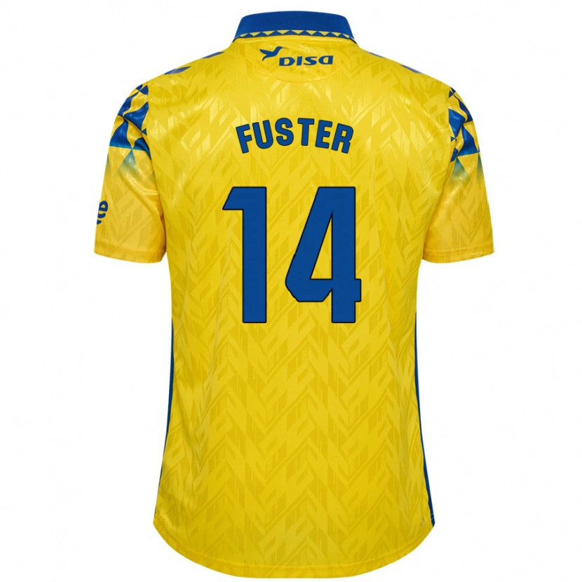 Danxen Dame Manu Fuster #14 Gul Blå Hjemmetrøye Drakt Trøye 2024/25 Skjorter T-Skjorte