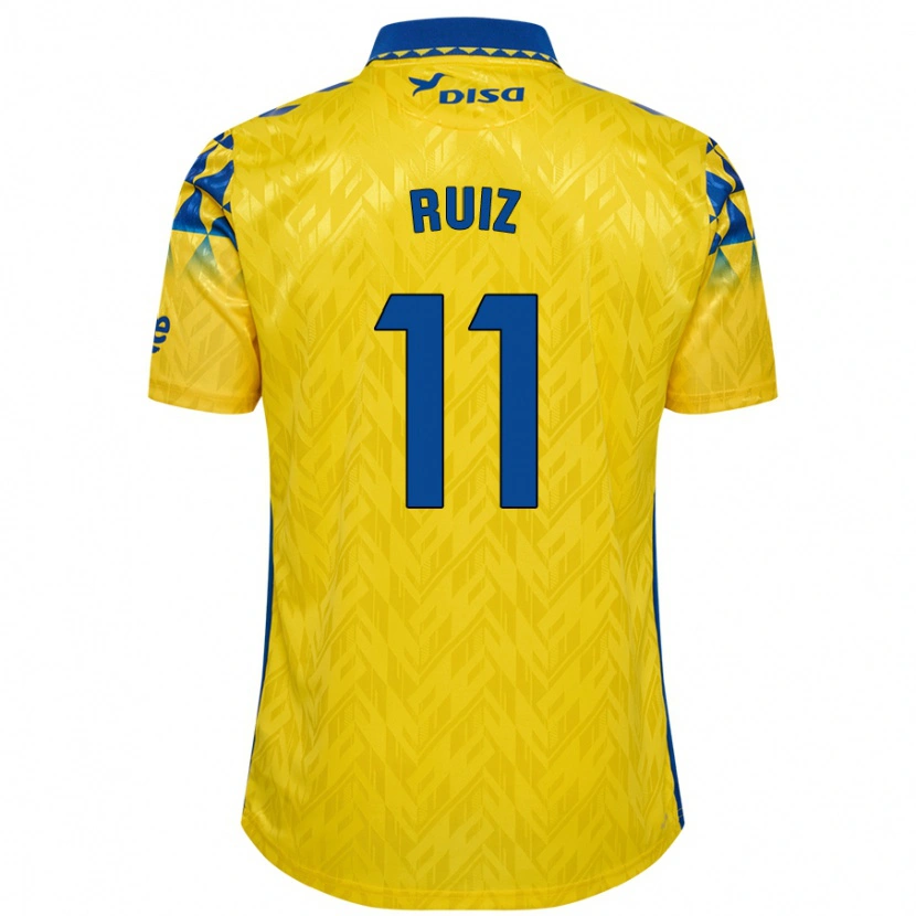 Danxen Dame Sergio Ruiz #11 Gul Blå Hjemmetrøye Drakt Trøye 2024/25 Skjorter T-Skjorte
