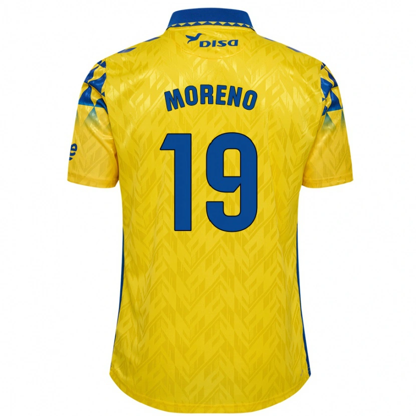 Danxen Dame Fernando Moreno #19 Gul Blå Hjemmetrøye Drakt Trøye 2024/25 Skjorter T-Skjorte