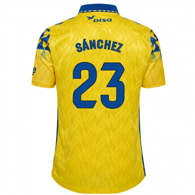 Danxen Dame Omar Sánchez #23 Gul Blå Hjemmetrøye Drakt Trøye 2024/25 Skjorter T-Skjorte