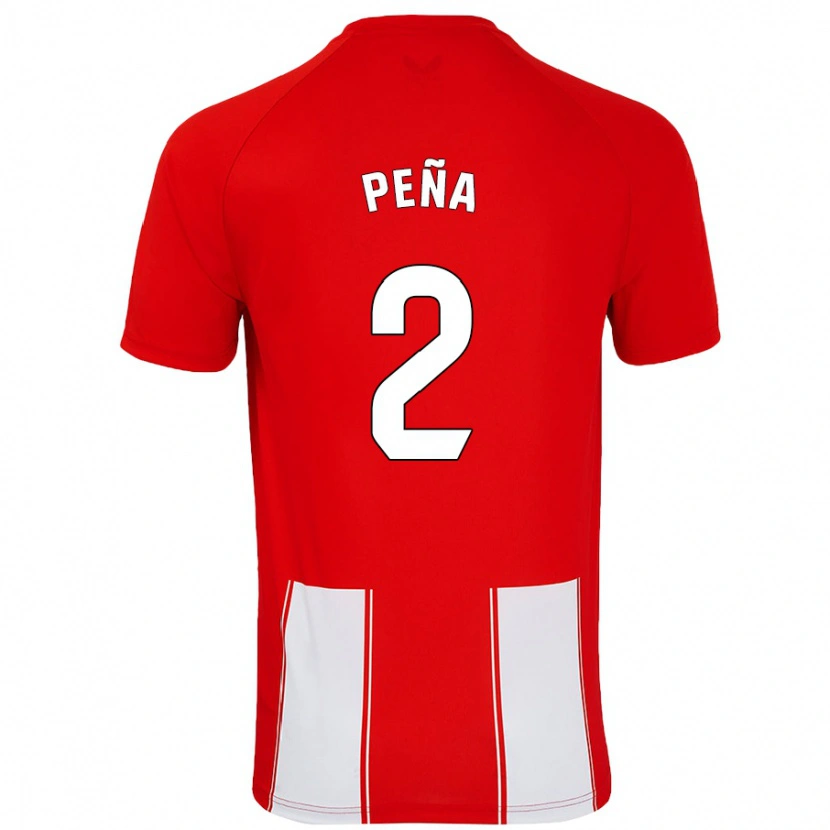 Danxen Dame Miguel Peña #2 Rød Hvit Hjemmetrøye Drakt Trøye 2024/25 Skjorter T-Skjorte