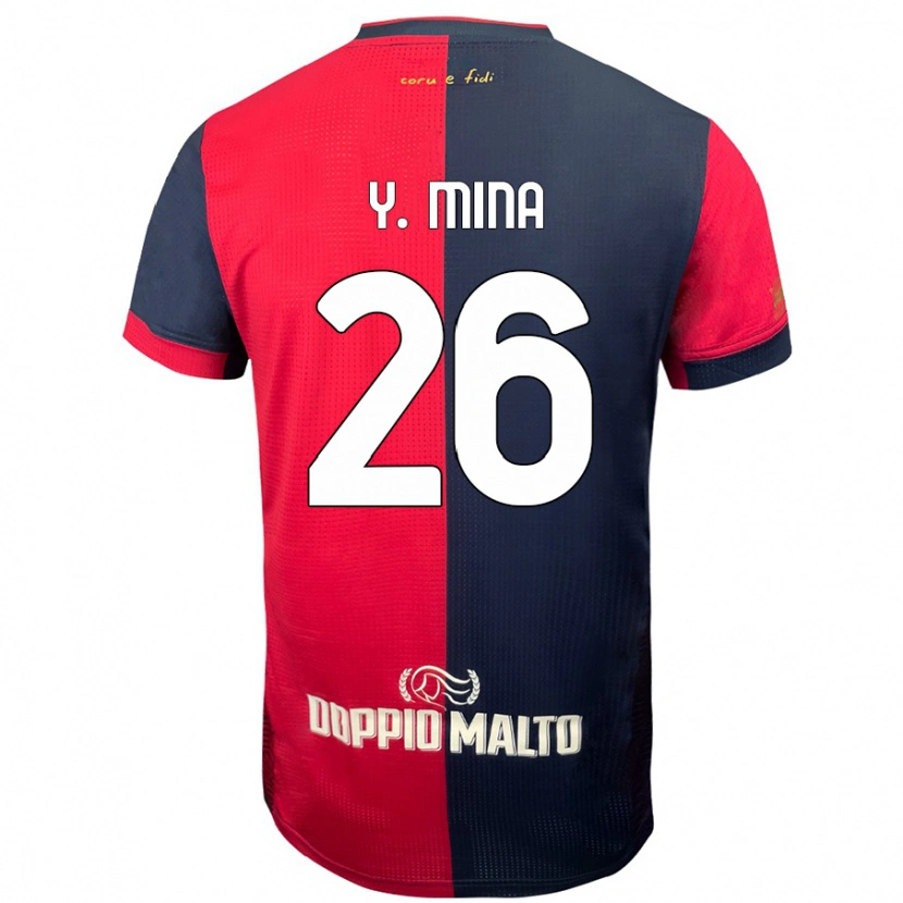Danxen Dame Yerry Mina #26 Rød Mørkere Blå Hjemmetrøye Drakt Trøye 2024/25 Skjorter T-Skjorte