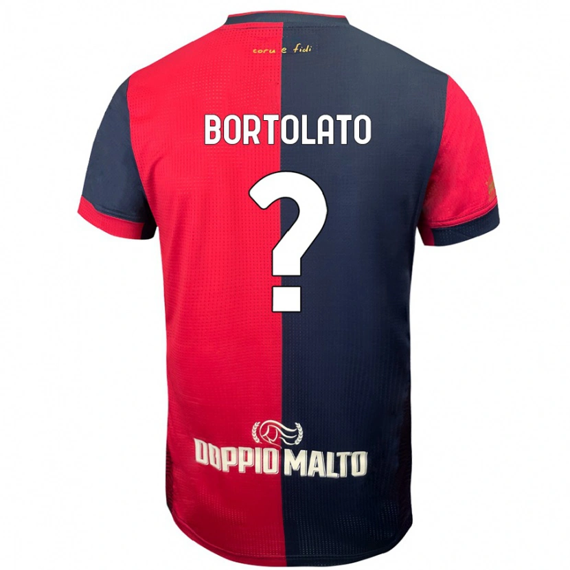 Danxen Dame Filippo Bortolato #0 Rød Mørkere Blå Hjemmetrøye Drakt Trøye 2024/25 Skjorter T-Skjorte