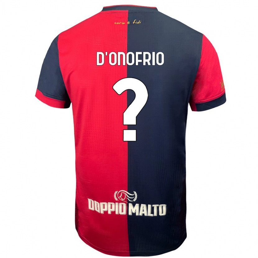 Danxen Dame Vincenzo D'onofrio #0 Rød Mørkere Blå Hjemmetrøye Drakt Trøye 2024/25 Skjorter T-Skjorte