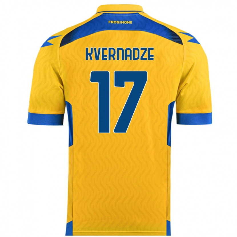 Danxen Dame Giorgi Kvernadze #17 Gul Hjemmetrøye Drakt Trøye 2024/25 Skjorter T-Skjorte