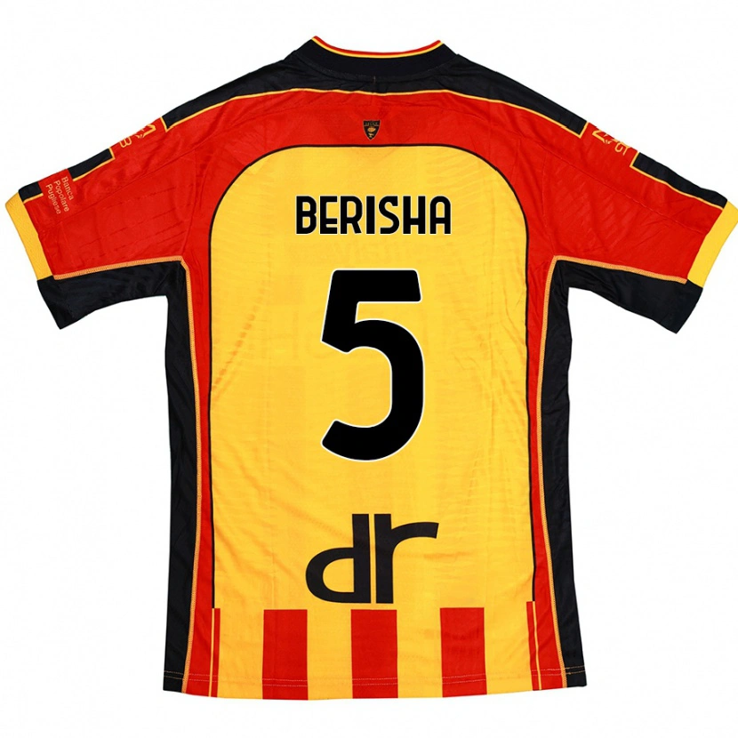 Danxen Dame Medon Berisha #5 Gul Rød Hjemmetrøye Drakt Trøye 2024/25 Skjorter T-Skjorte