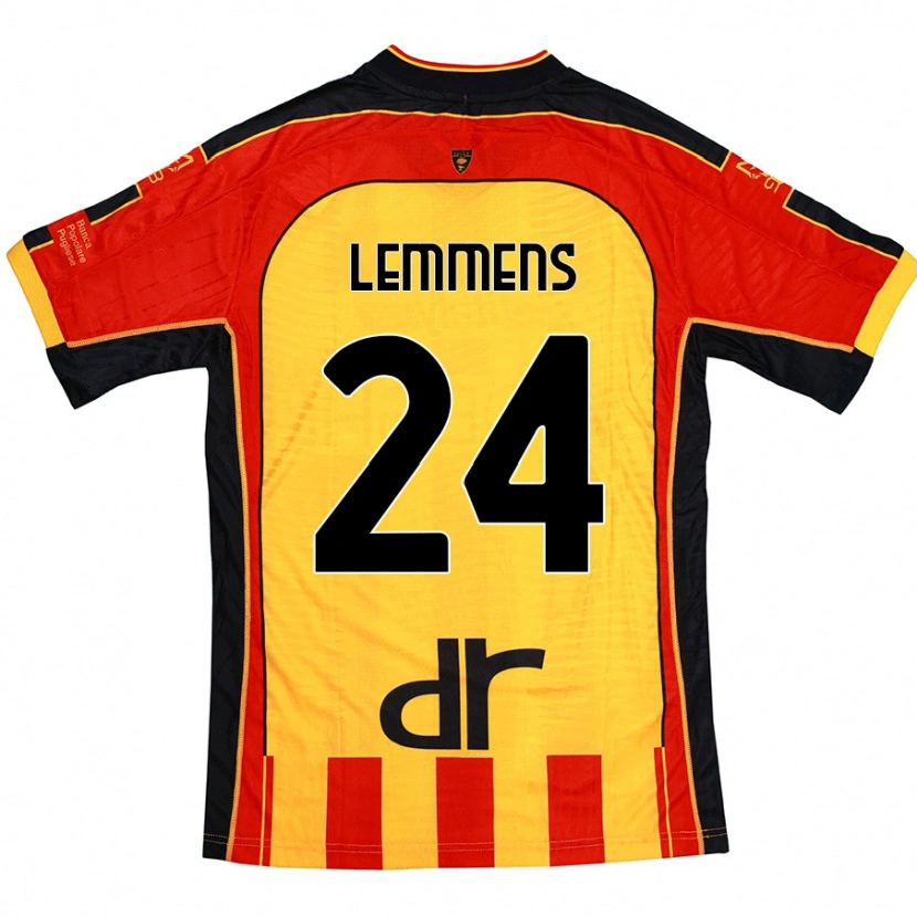 Danxen Dame Mats Lemmens #24 Gul Rød Hjemmetrøye Drakt Trøye 2024/25 Skjorter T-Skjorte