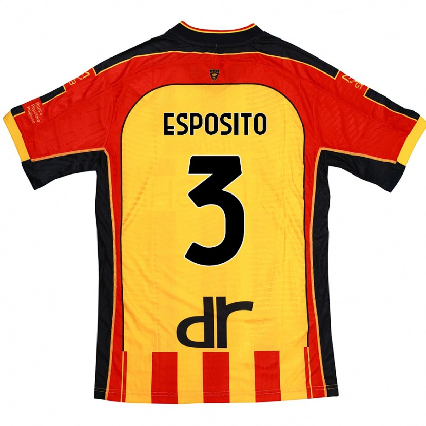 Danxen Dame Sebastian Esposito #3 Gul Rød Hjemmetrøye Drakt Trøye 2024/25 Skjorter T-Skjorte