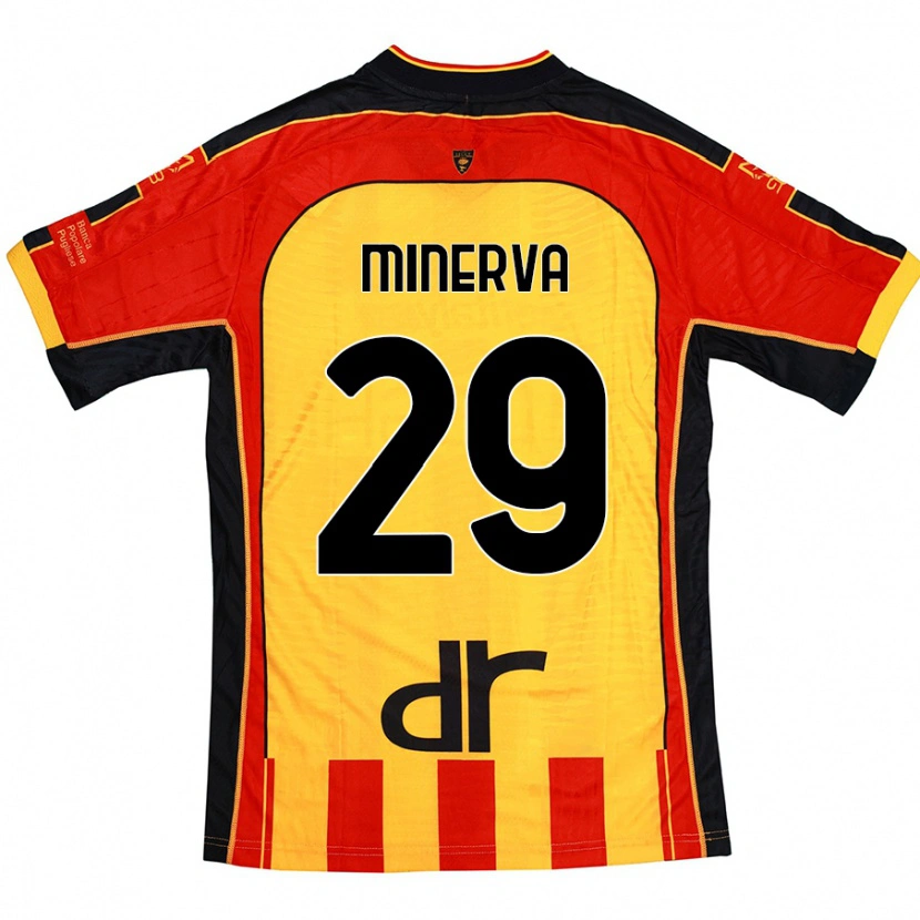 Danxen Dame Francesco Minerva #29 Gul Rød Hjemmetrøye Drakt Trøye 2024/25 Skjorter T-Skjorte