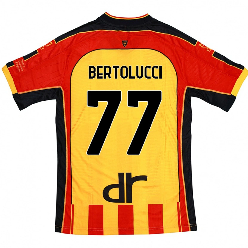Danxen Dame Sandro Bertolucci #77 Gul Rød Hjemmetrøye Drakt Trøye 2024/25 Skjorter T-Skjorte