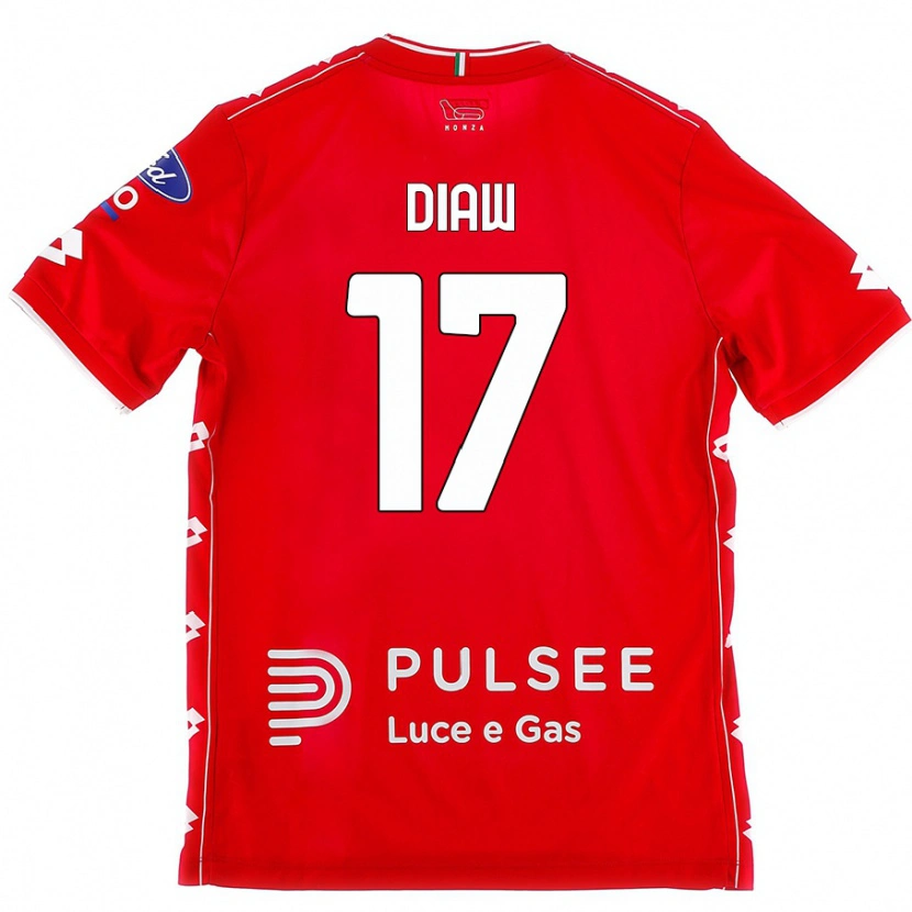 Danxen Dame Davide Diaw #17 Rød Hvit Hjemmetrøye Drakt Trøye 2024/25 Skjorter T-Skjorte