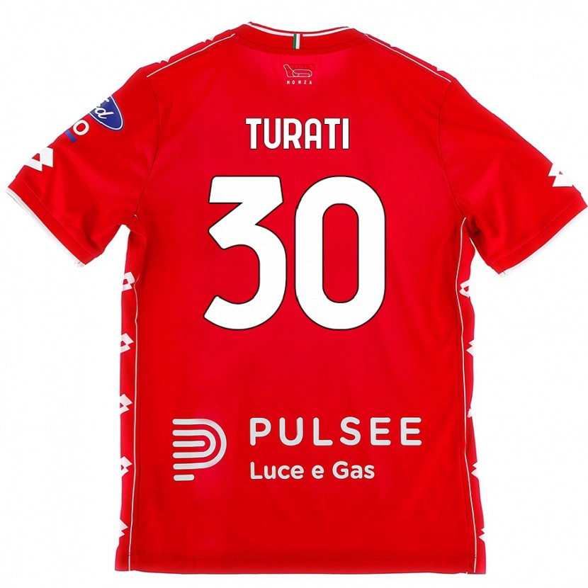 Danxen Dame Stefano Turati #30 Rød Hvit Hjemmetrøye Drakt Trøye 2024/25 Skjorter T-Skjorte
