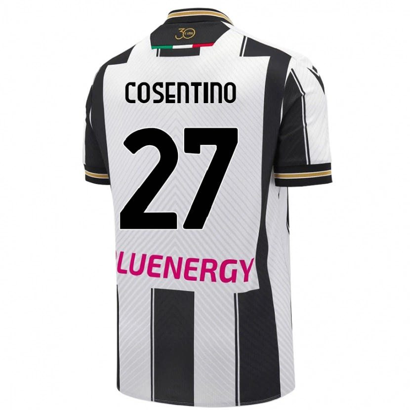 Danxen Dame Sergio Cosentino #27 Hvit Svart Hjemmetrøye Drakt Trøye 2024/25 Skjorter T-Skjorte