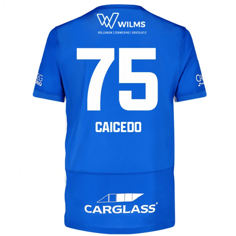 Danxen Dame Alfred Caicedo #75 Blå Hjemmetrøye Drakt Trøye 2024/25 Skjorter T-Skjorte