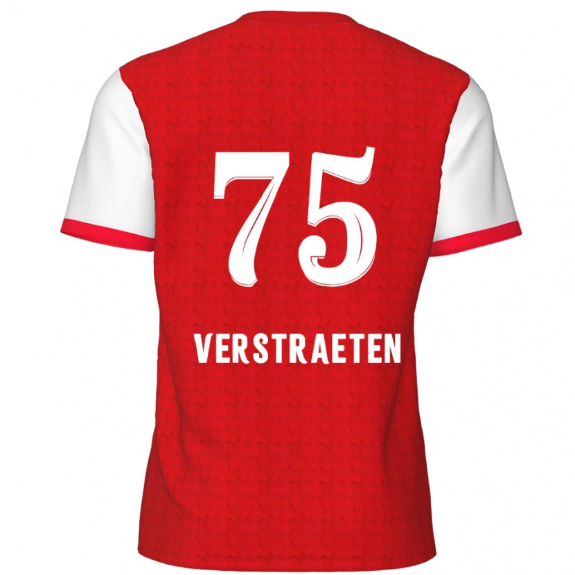 Danxen Dame Andreas Verstraeten #75 Rød Hvit Hjemmetrøye Drakt Trøye 2024/25 Skjorter T-Skjorte