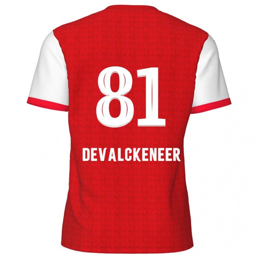Danxen Dame Niels Devalckeneer #81 Rød Hvit Hjemmetrøye Drakt Trøye 2024/25 Skjorter T-Skjorte