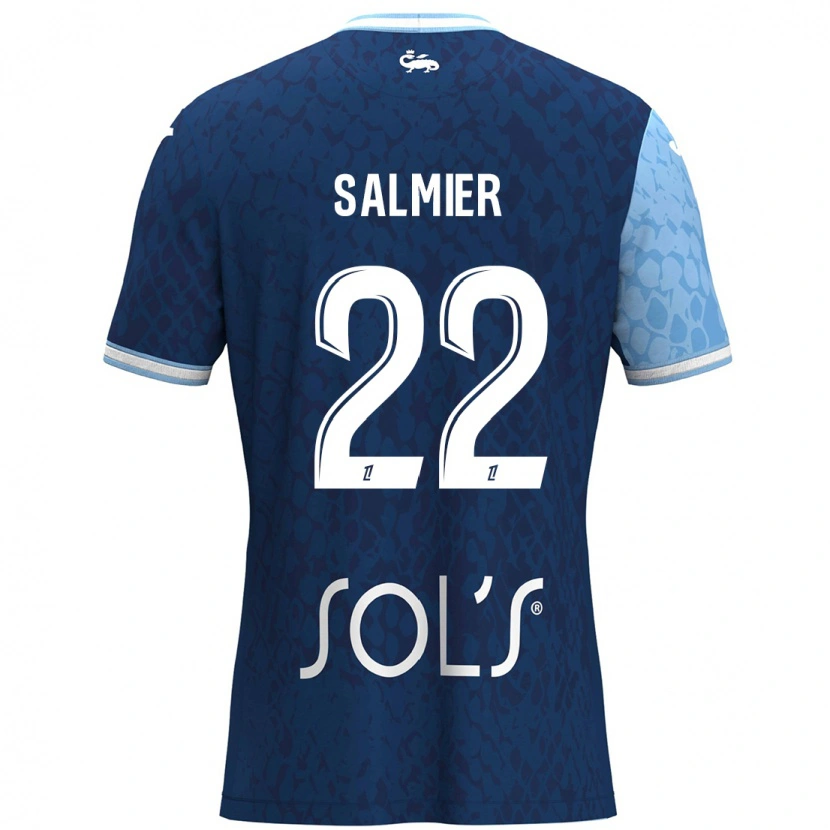 Danxen Dame Yoann Salmier #22 Himmelblå Mørkeblå Hjemmetrøye Drakt Trøye 2024/25 Skjorter T-Skjorte