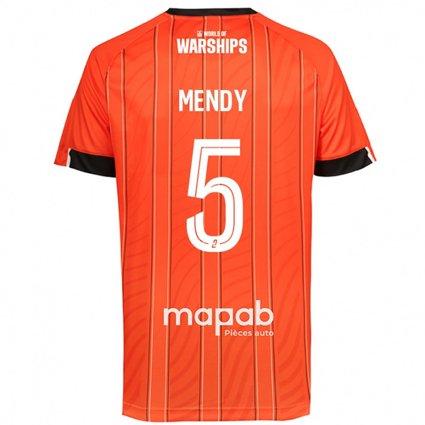 Danxen Dame Benjamin Mendy #5 Oransje Hjemmetrøye Drakt Trøye 2024/25 Skjorter T-Skjorte