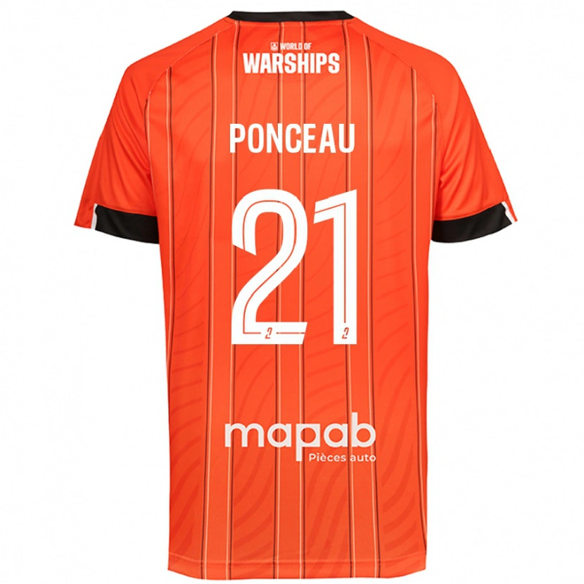 Danxen Dame Julien Ponceau #21 Oransje Hjemmetrøye Drakt Trøye 2024/25 Skjorter T-Skjorte