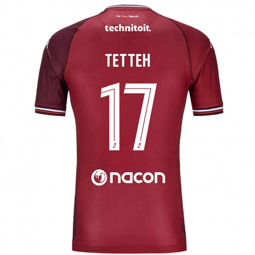 Danxen Dame Benjamin Tetteh #17 Rød Granata Hjemmetrøye Drakt Trøye 2024/25 Skjorter T-Skjorte