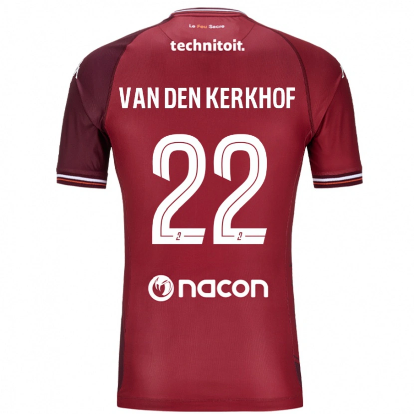 Danxen Dame Kevin Van Den Kerkhof #22 Rød Granata Hjemmetrøye Drakt Trøye 2024/25 Skjorter T-Skjorte