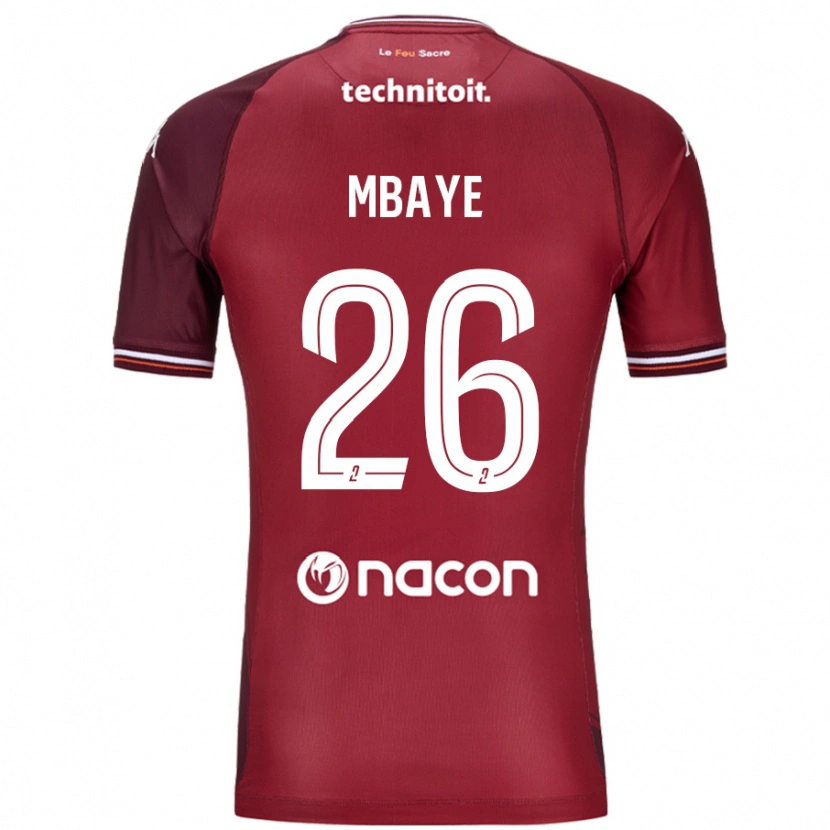 Danxen Dame Malick Mbaye #26 Rød Granata Hjemmetrøye Drakt Trøye 2024/25 Skjorter T-Skjorte