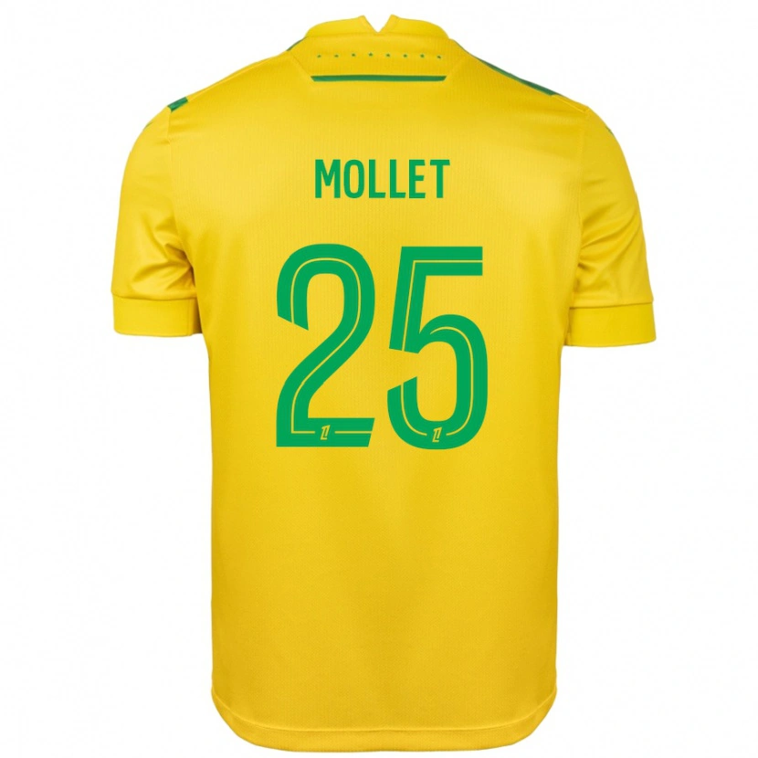 Danxen Dame Florent Mollet #25 Gul Grønn Hjemmetrøye Drakt Trøye 2024/25 Skjorter T-Skjorte
