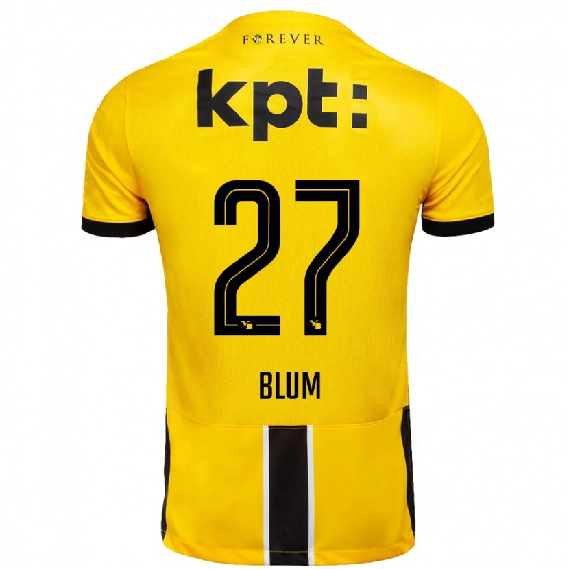 Danxen Dame Lewin Blum #27 Gul Svart Hjemmetrøye Drakt Trøye 2024/25 Skjorter T-Skjorte