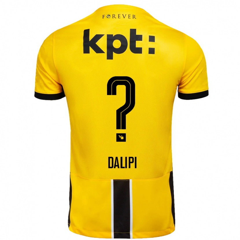 Danxen Dame Lutfi Dalipi #0 Gul Svart Hjemmetrøye Drakt Trøye 2024/25 Skjorter T-Skjorte