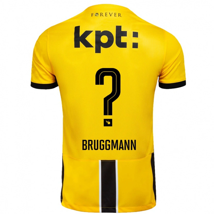Danxen Dame Lino Bruggmann #0 Gul Svart Hjemmetrøye Drakt Trøye 2024/25 Skjorter T-Skjorte