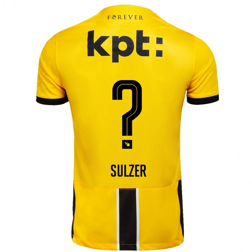 Danxen Dame Ilija Sulzer #0 Gul Svart Hjemmetrøye Drakt Trøye 2024/25 Skjorter T-Skjorte