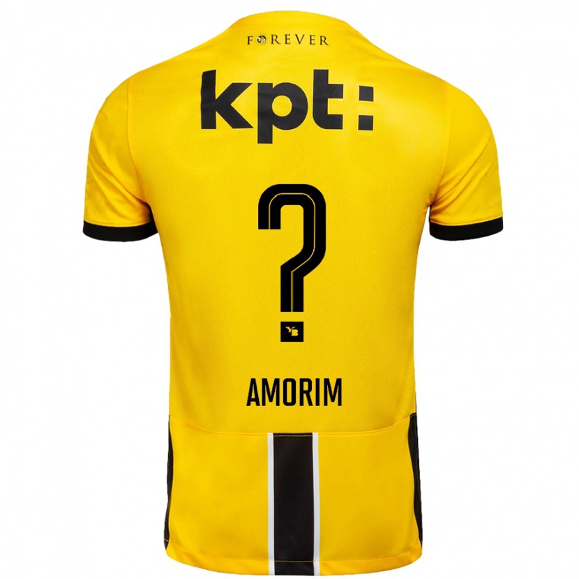 Danxen Dame Rui Amorim #0 Gul Svart Hjemmetrøye Drakt Trøye 2024/25 Skjorter T-Skjorte