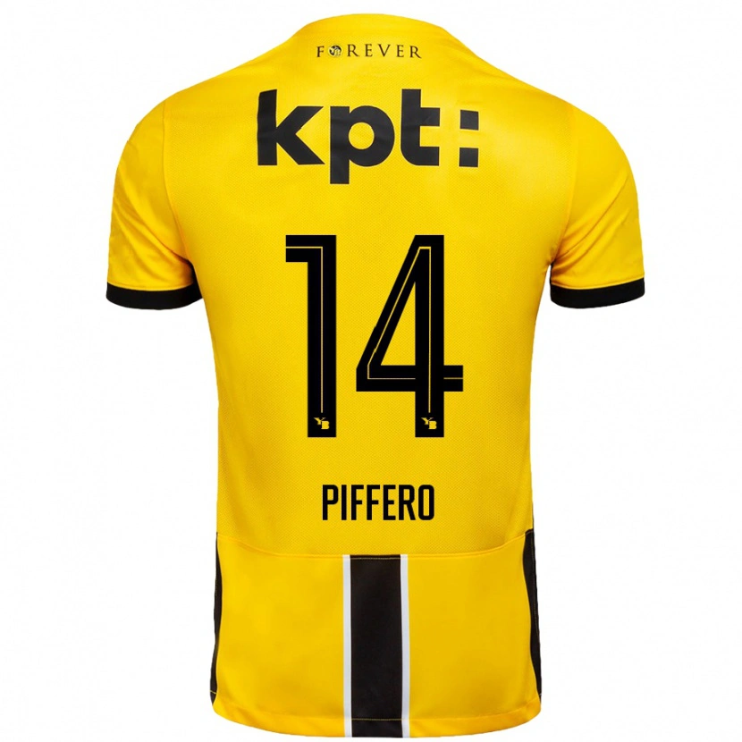 Danxen Dame David Piffero #14 Gul Svart Hjemmetrøye Drakt Trøye 2024/25 Skjorter T-Skjorte