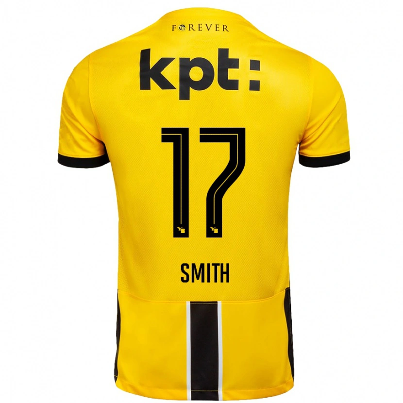 Danxen Dame Rhodri Smith #17 Gul Svart Hjemmetrøye Drakt Trøye 2024/25 Skjorter T-Skjorte