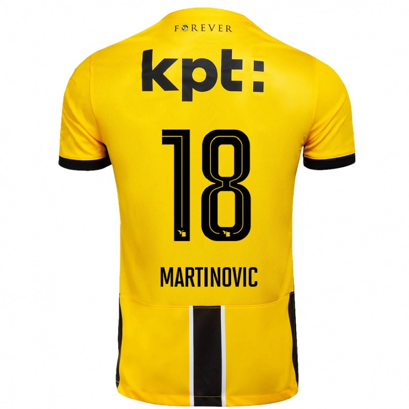 Danxen Dame Denis Martinovic #18 Gul Svart Hjemmetrøye Drakt Trøye 2024/25 Skjorter T-Skjorte