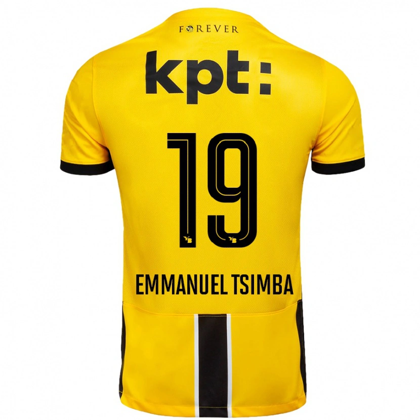 Danxen Dame Felix Emmanuel Tsimba #19 Gul Svart Hjemmetrøye Drakt Trøye 2024/25 Skjorter T-Skjorte