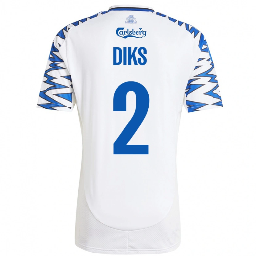 Danxen Dame Kevin Diks #2 Hvit Himmelblå Hjemmetrøye Drakt Trøye 2024/25 Skjorter T-Skjorte