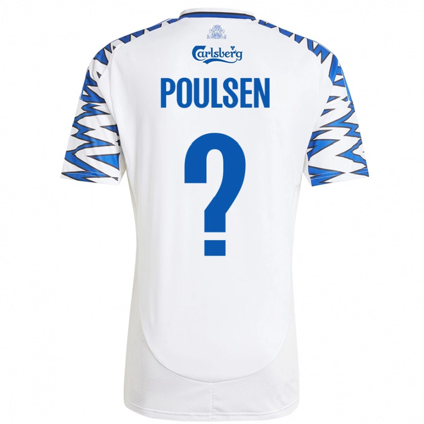Danxen Dame Xander Poulsen #0 Hvit Himmelblå Hjemmetrøye Drakt Trøye 2024/25 Skjorter T-Skjorte