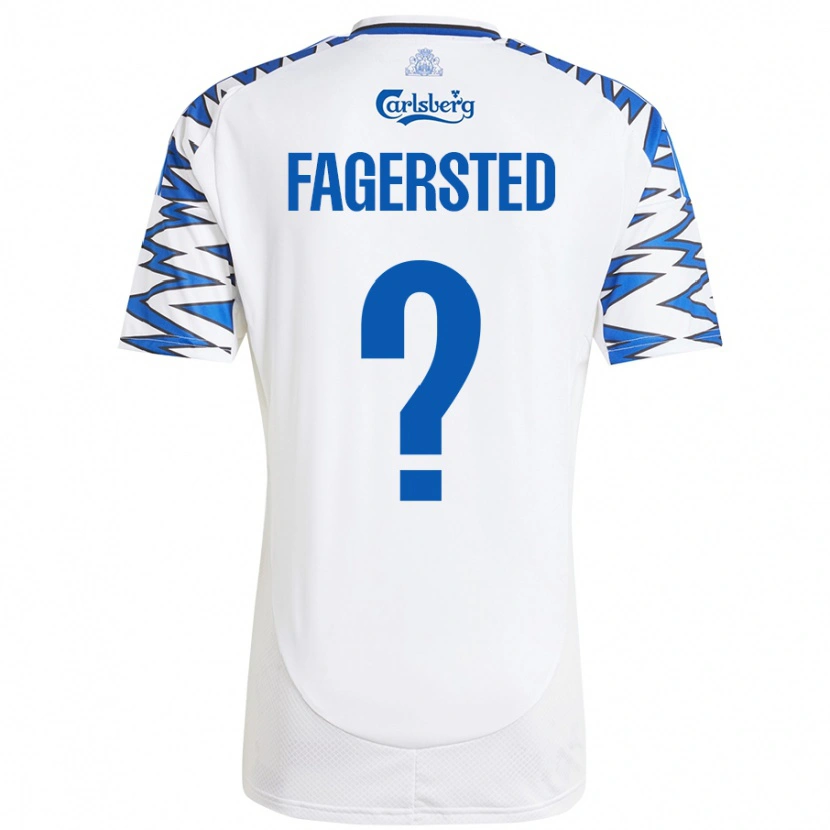 Danxen Dame Johan Fagersted #0 Hvit Himmelblå Hjemmetrøye Drakt Trøye 2024/25 Skjorter T-Skjorte