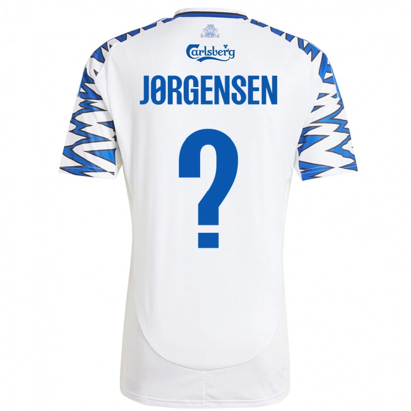 Danxen Dame Mads Jørgensen #0 Hvit Himmelblå Hjemmetrøye Drakt Trøye 2024/25 Skjorter T-Skjorte