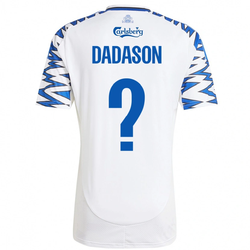 Danxen Dame Viktor Dadason #0 Hvit Himmelblå Hjemmetrøye Drakt Trøye 2024/25 Skjorter T-Skjorte