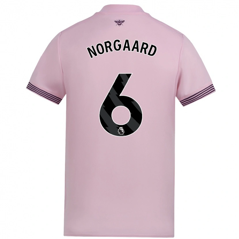 Danxen Dame Christian Nørgaard #6 Rosa Bortetrøye Drakt Trøye 2024/25 Skjorter T-Skjorte