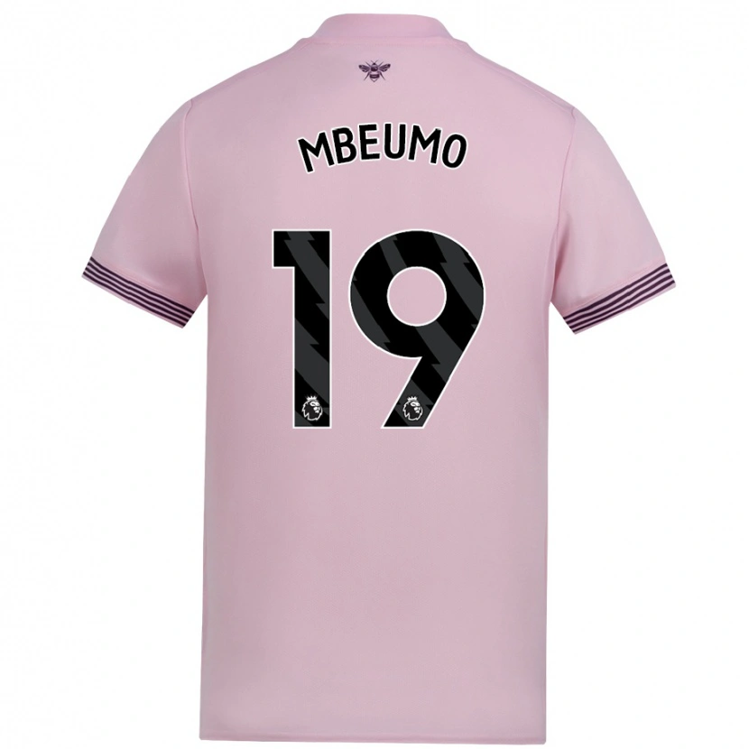 Danxen Dame Bryan Mbeumo #19 Rosa Bortetrøye Drakt Trøye 2024/25 Skjorter T-Skjorte