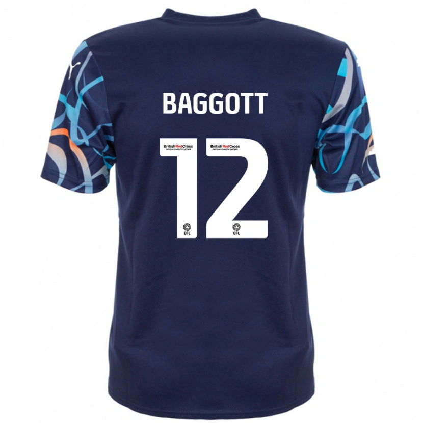 Danxen Dame Elkan Baggott #12 Marineblå Bortetrøye Drakt Trøye 2024/25 Skjorter T-Skjorte